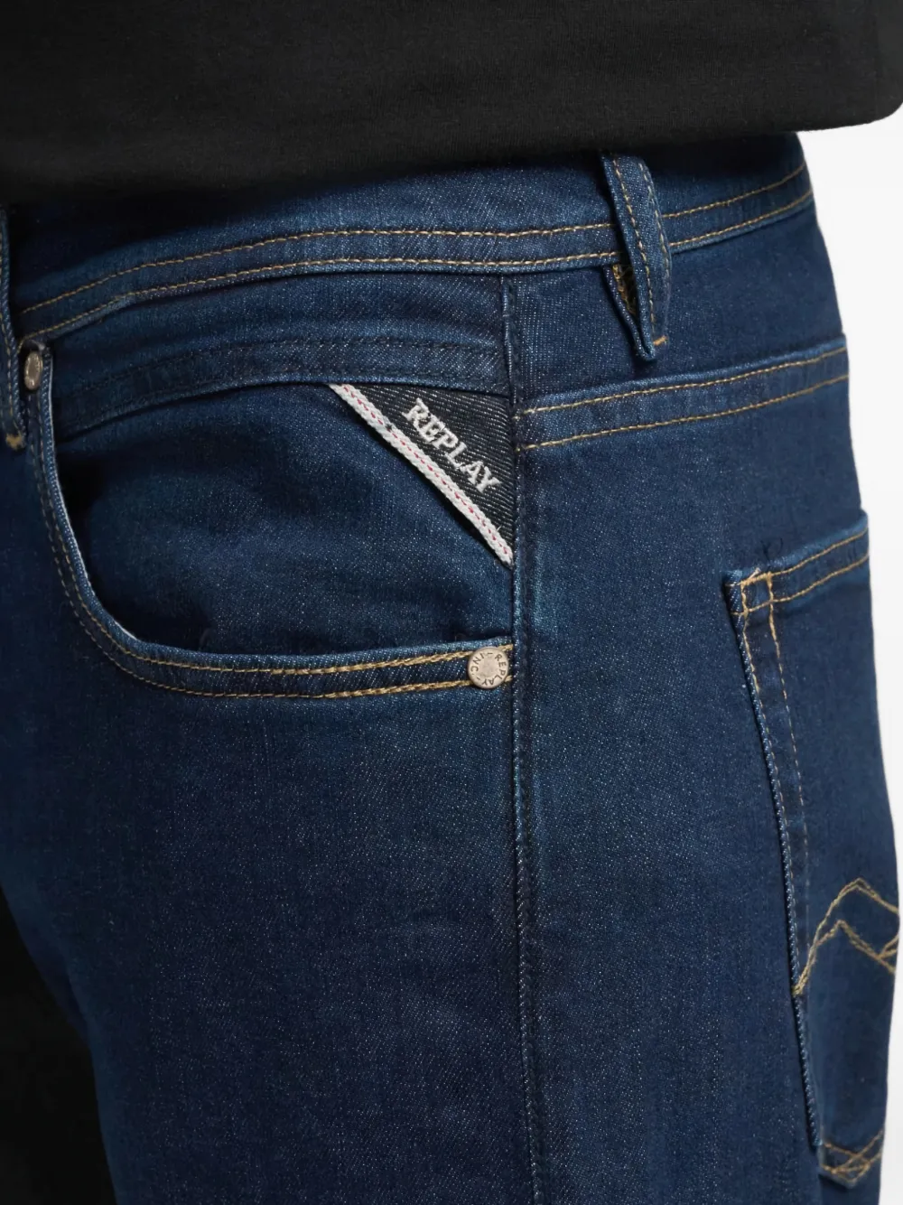 Replay logo jeans Blauw