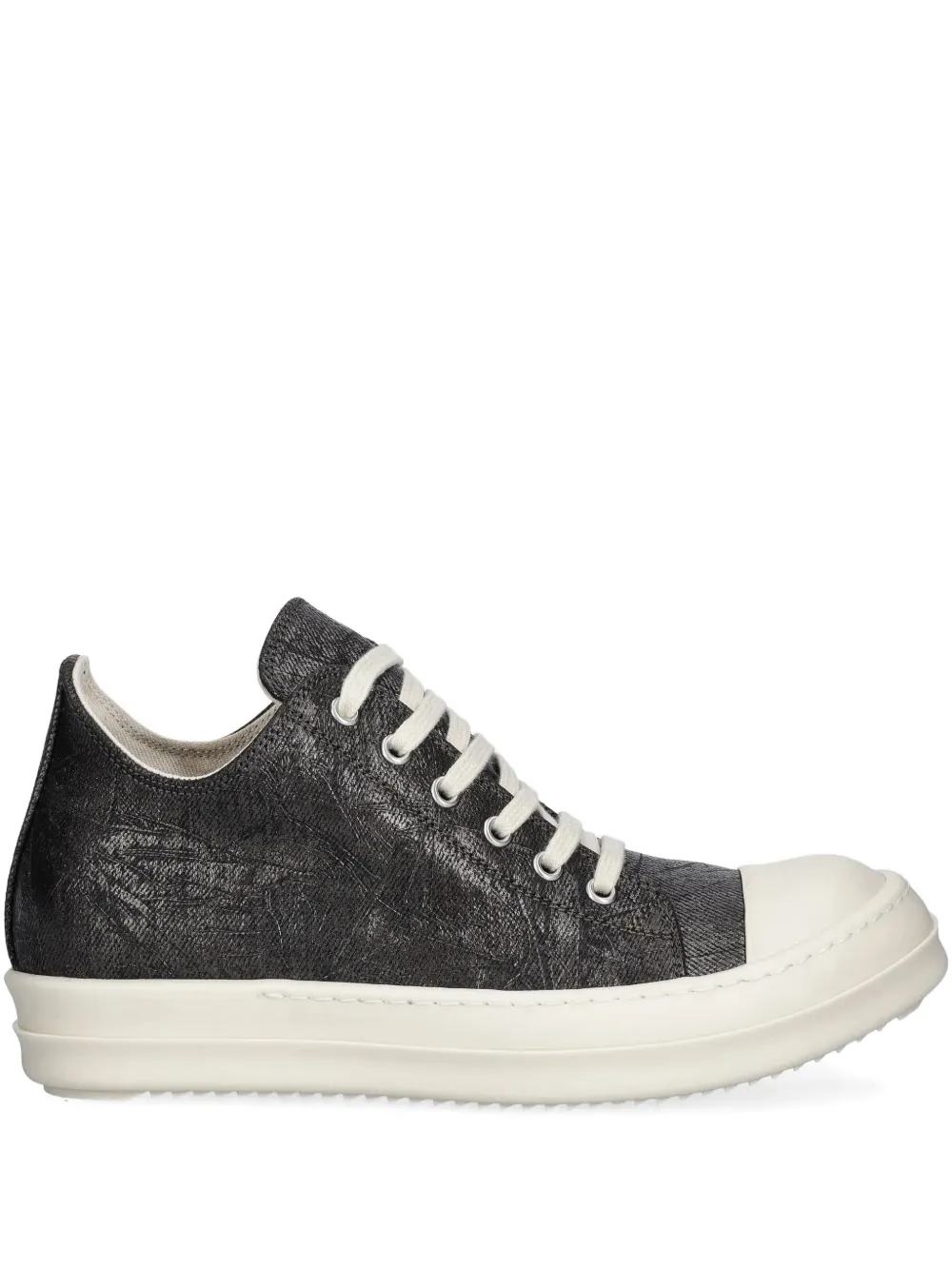 Rick Owens Drkshdw Low Sneaks Metallic-effect Sneakers In Black