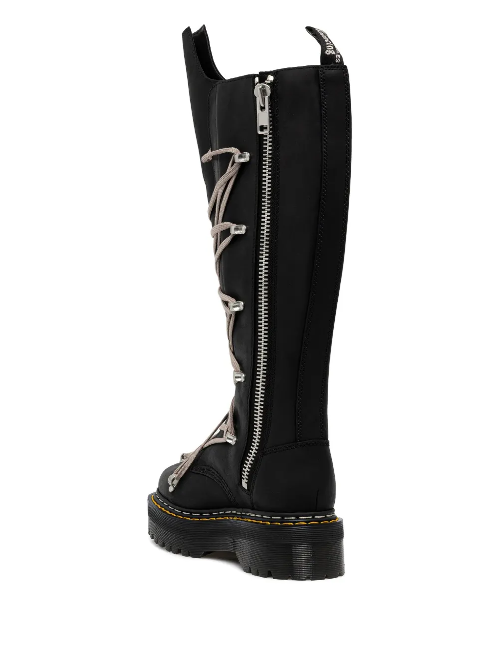 Dr. Martens X Rick Owens 1b60 Quad Sole Pentalace Leather Boots In Black