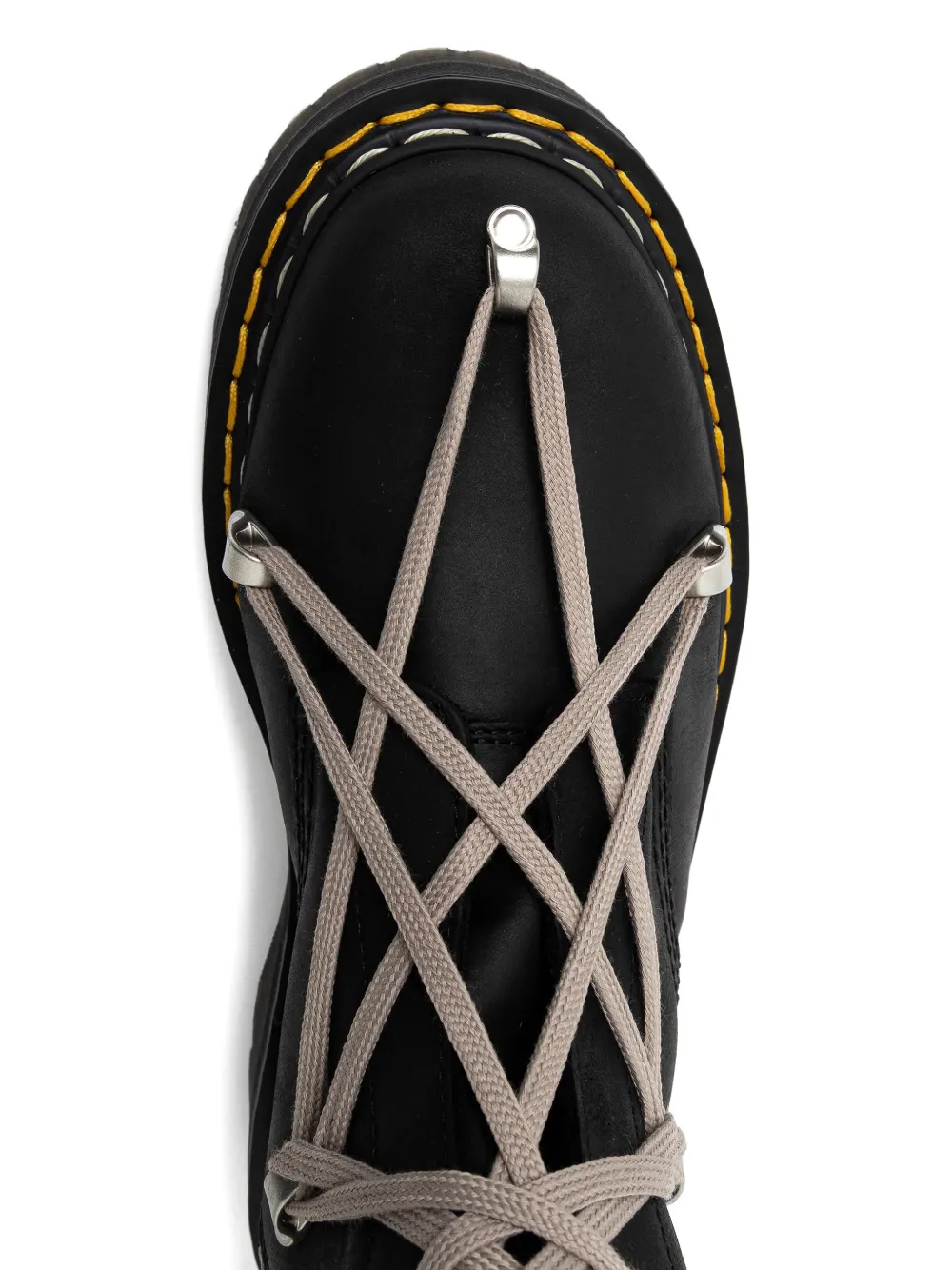 Dr. Martens X Rick Owens 1b60 Quad Sole Pentalace Leather Boots In Black