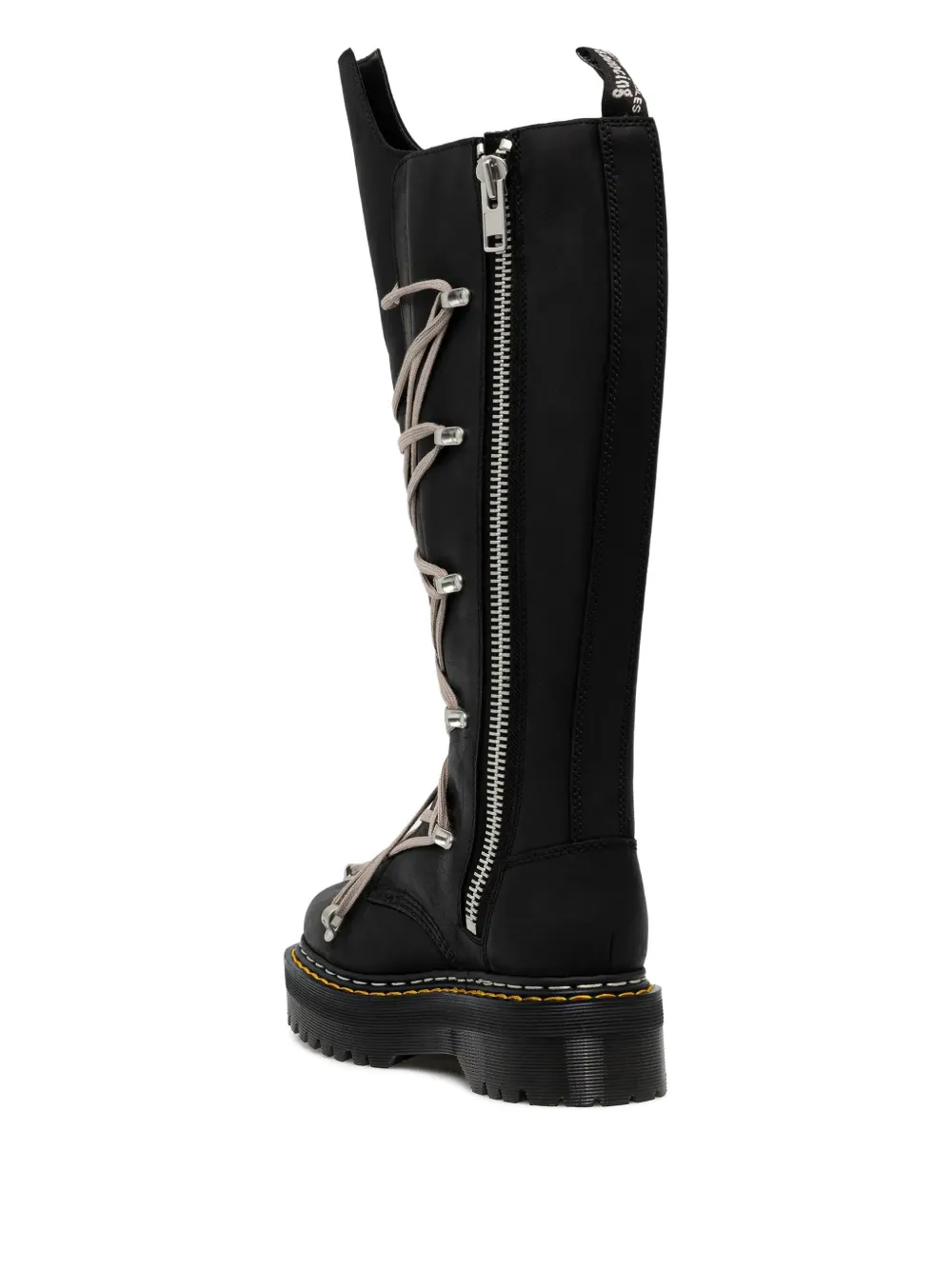 Dr. Martens X Rick Owens 1b60 Quad Sole Pentalace Leather Boots In Black