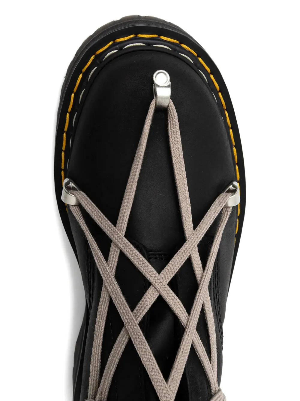 Dr. Martens X Rick Owens 1b60 Quad Sole Pentalace Leather Boots In Black