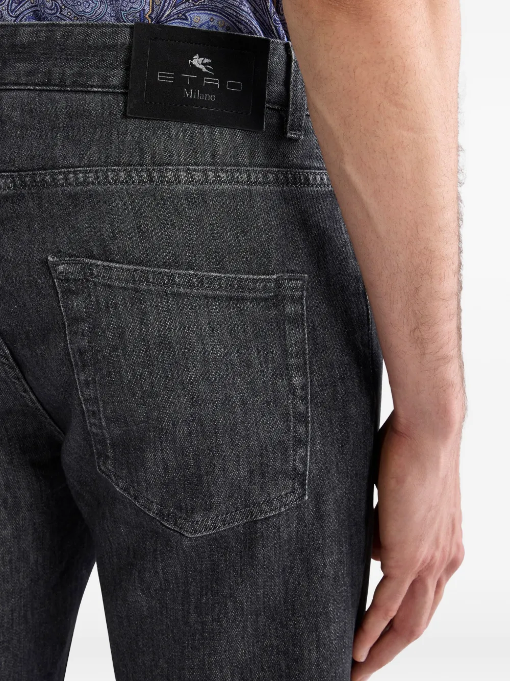 ETRO Jeans met Pegaso-applicatie Grijs