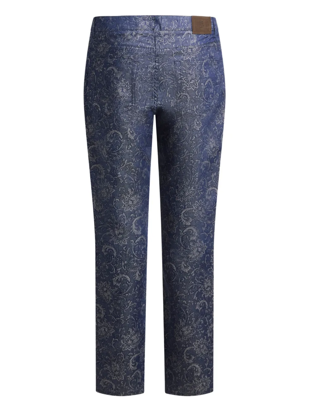 ETRO jacquard leafy paisley-motif jeans - Blauw