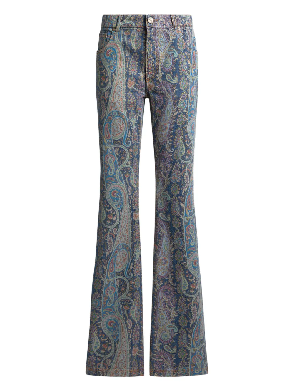 ETRO floral paisley-motif flared jeans - Blau