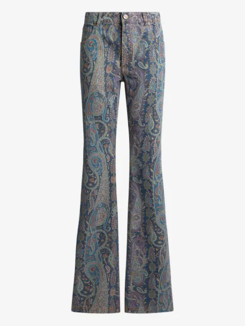 ETRO расклешенные джинсы с узором пейсли