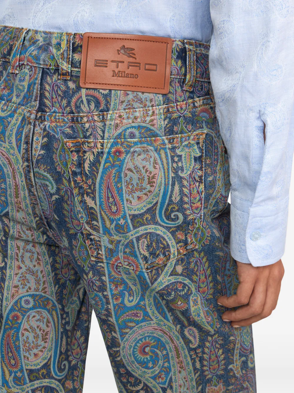 ETRO Flared jeans met bloemen paisley-patroon Blauw