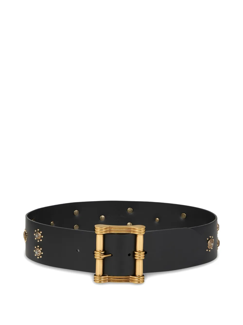 Etro Studded Leather Belt In Brown