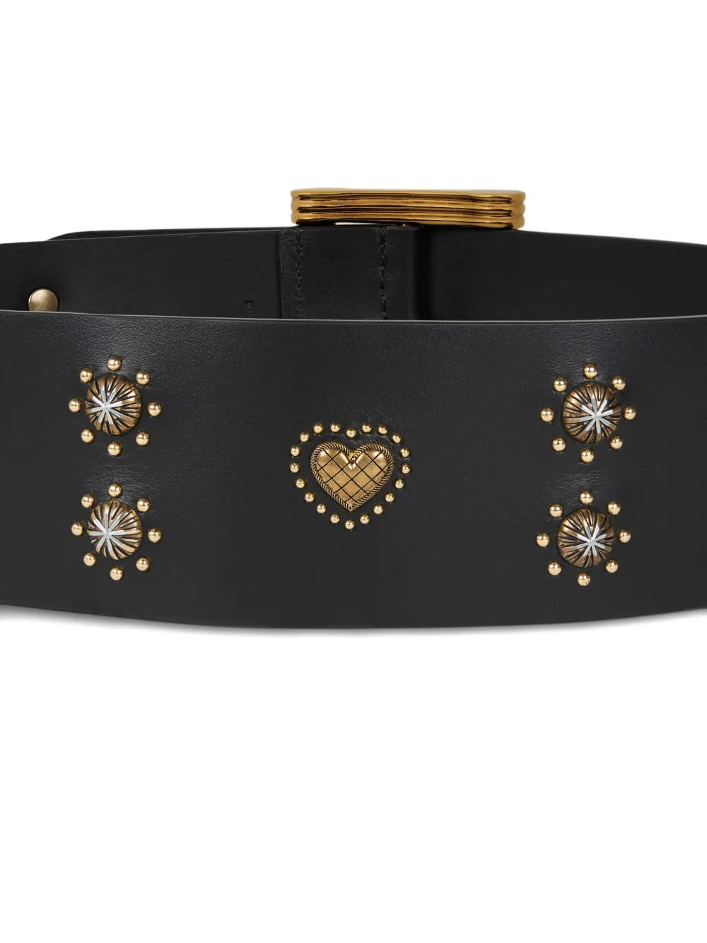 Etro Studded Leather Belt In Brown