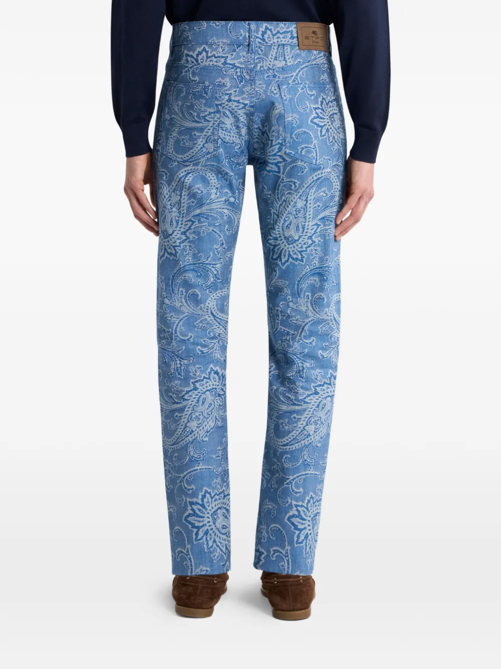 ETRO Denim jeans met paisley-jacquard Blauw