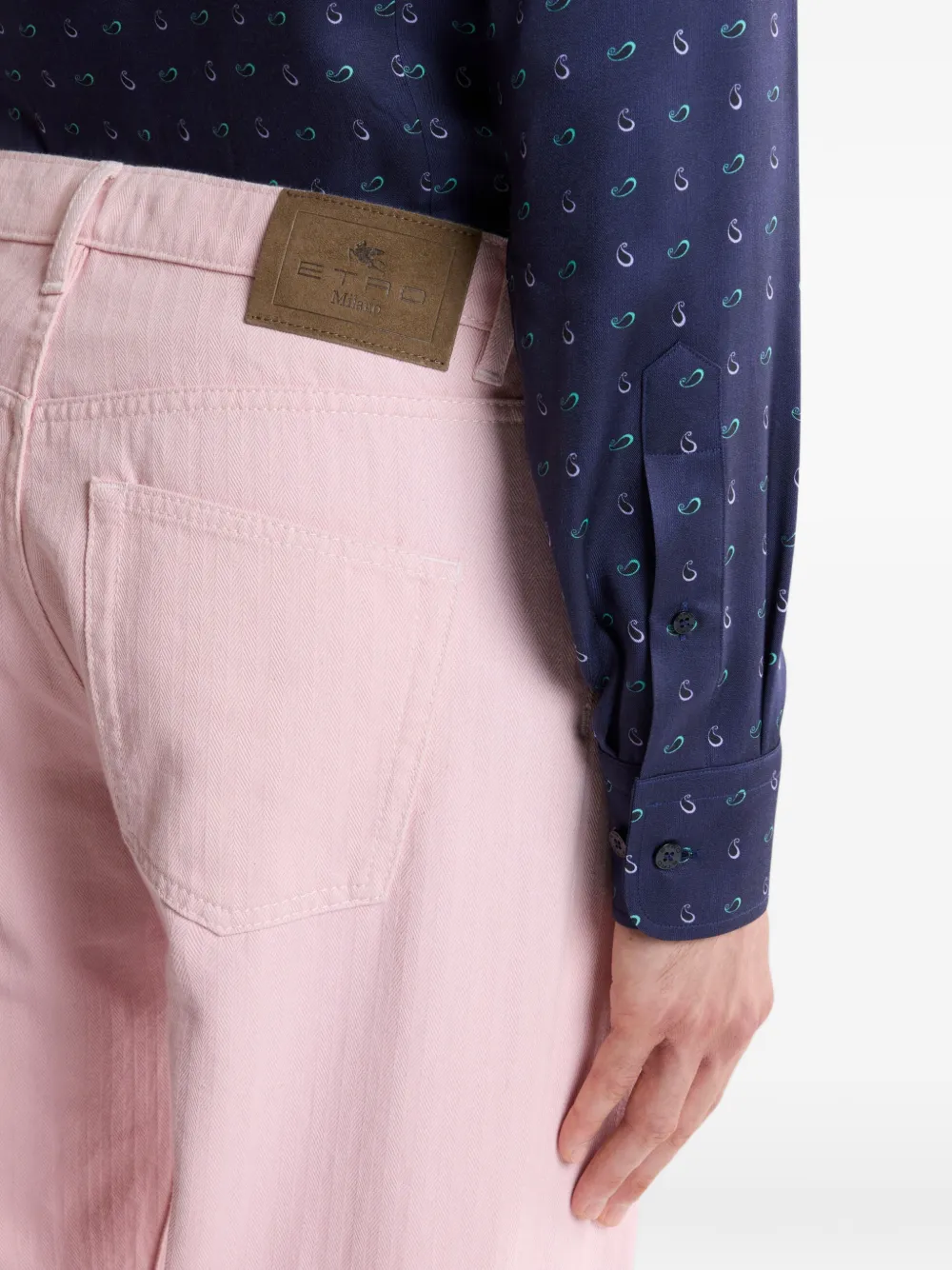 ETRO Katoenen straight jeans Roze