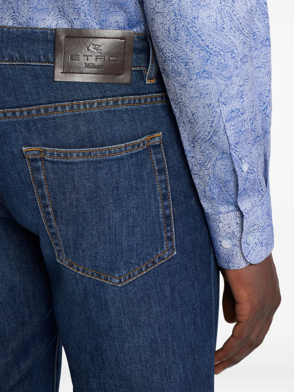 ETRO Slim-fit jeans met 5 zakken Blauw