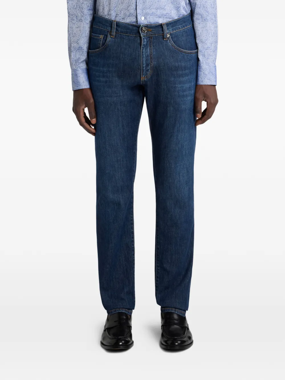 ETRO five-pockets slim-fit jeans - Blauw