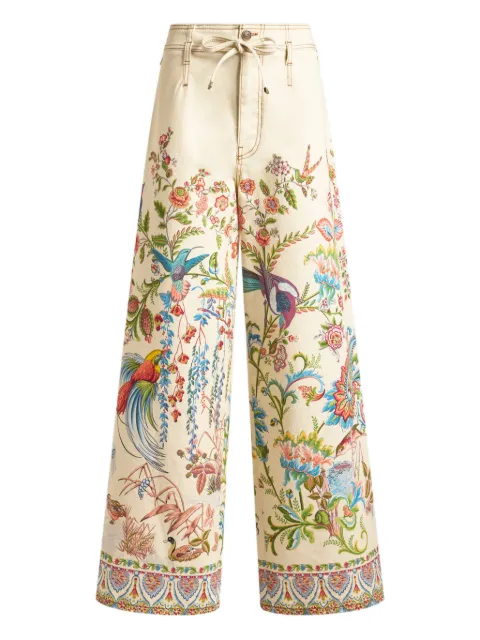 ETRO flora fauna-print wide-leg jeans