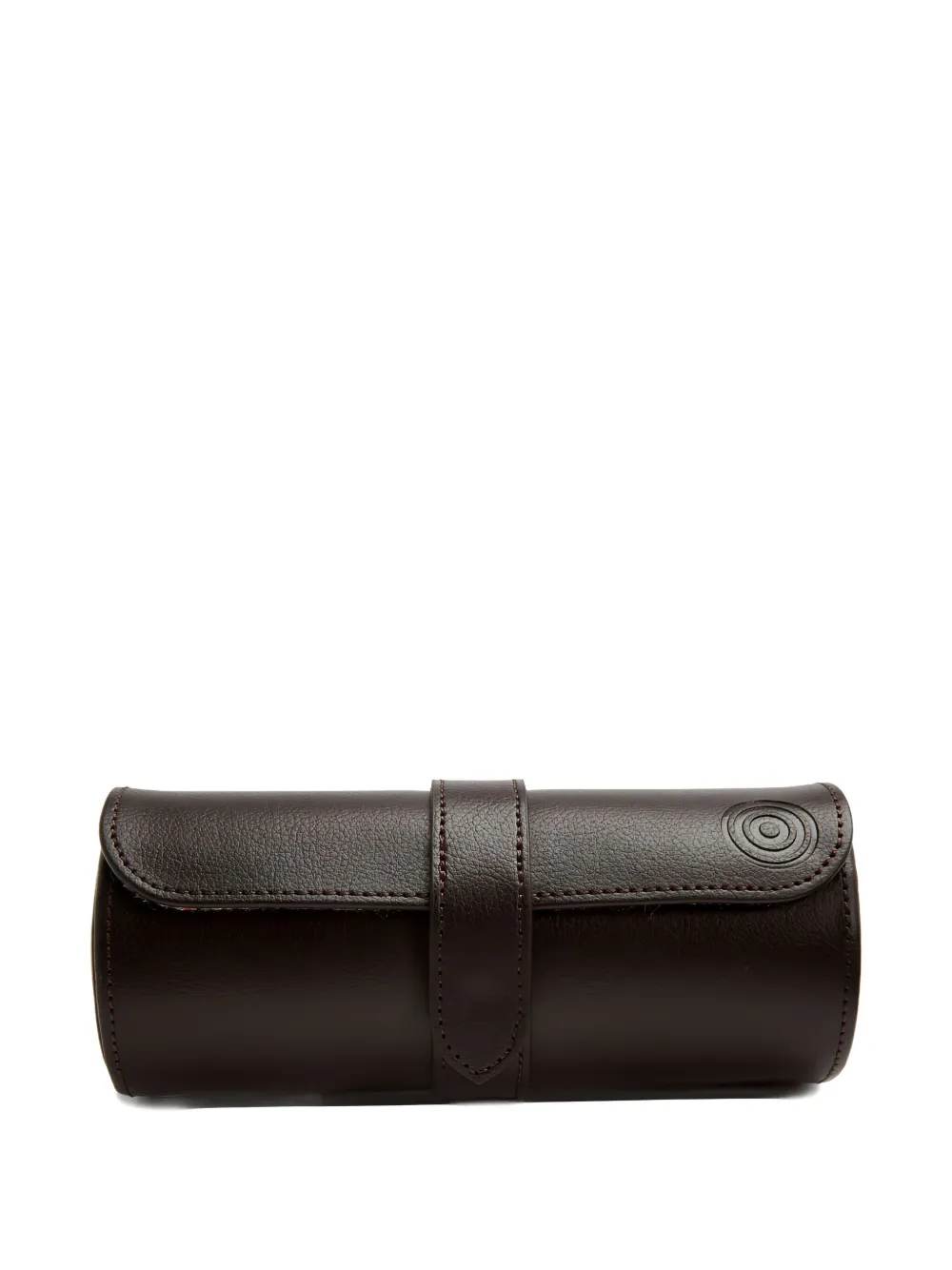 Wolf X Wm Brown Leather Watch Roll In Black