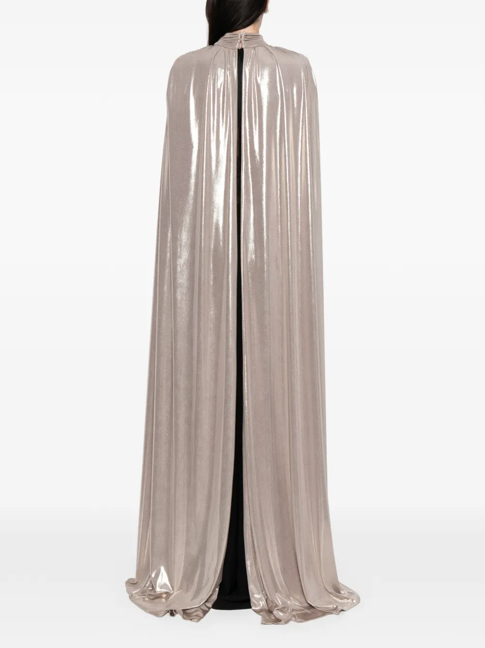 Cristallini Noa High-neck Cape In Brown