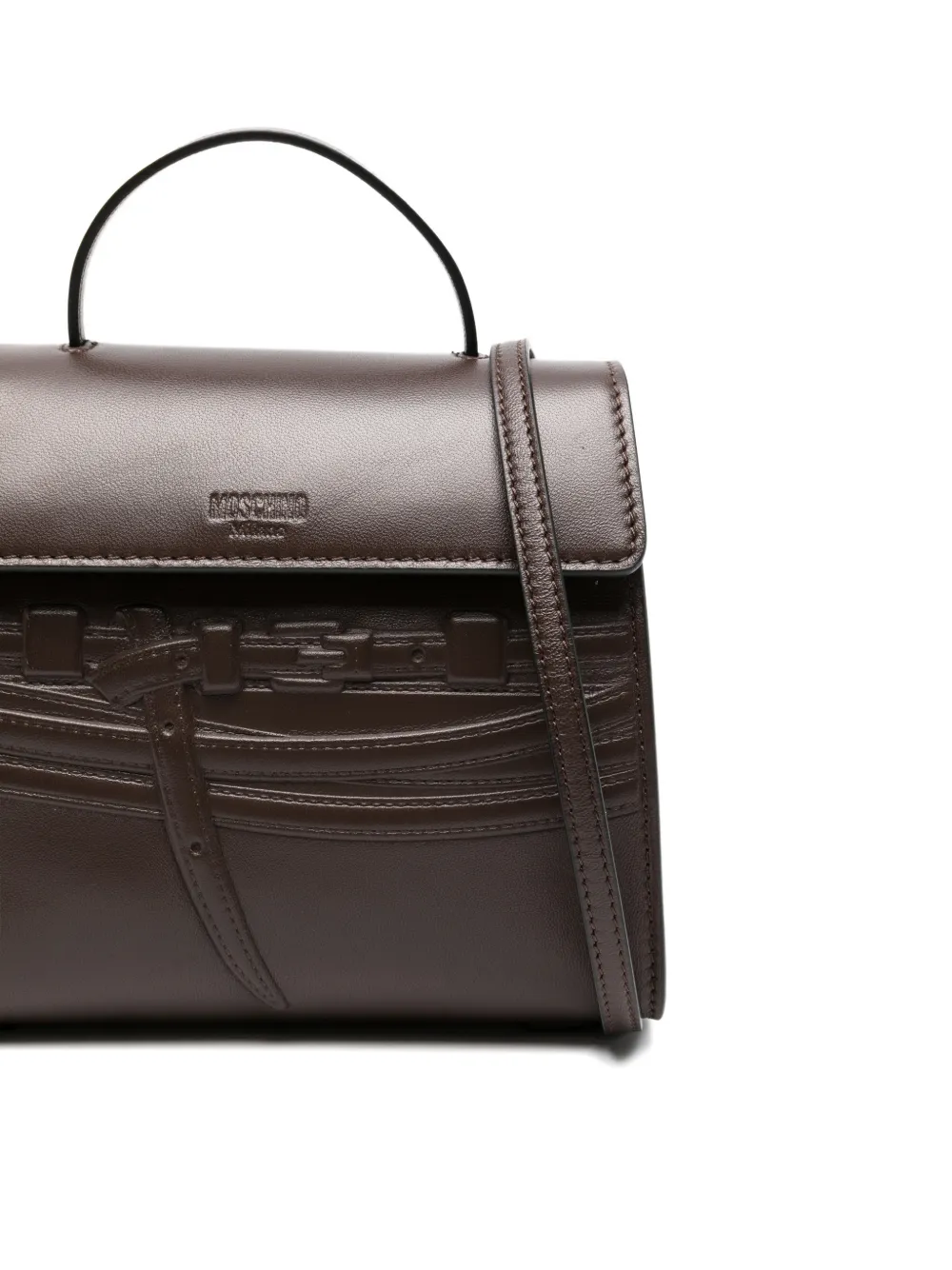 Moschino Shopper met logo-reliëf Bruin