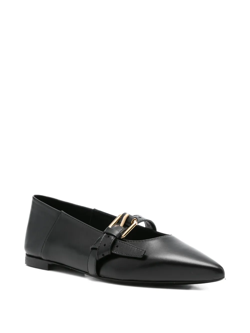 Moschino buckle strap ballet flats Zwart