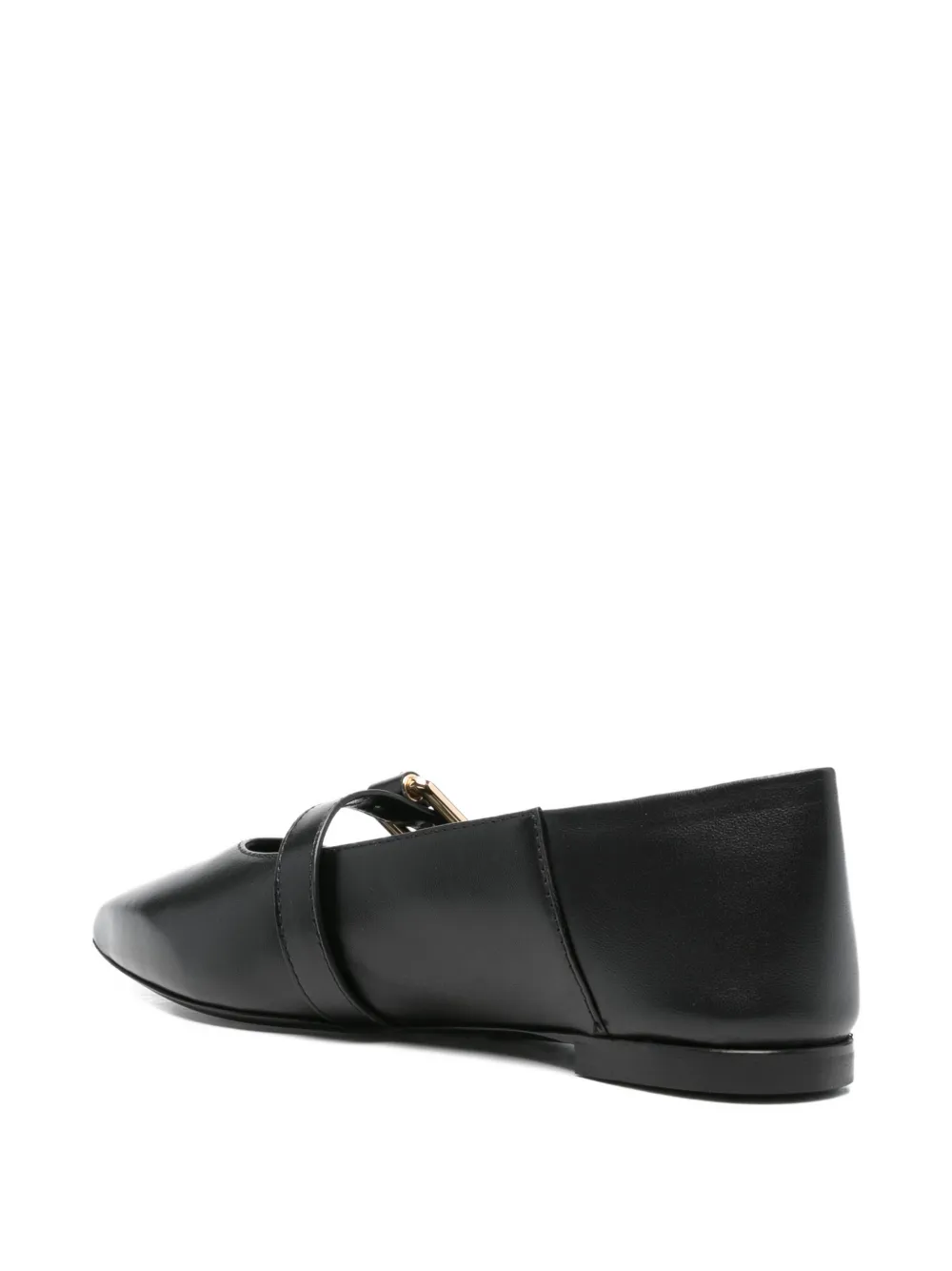 Moschino buckle strap ballet flats Zwart