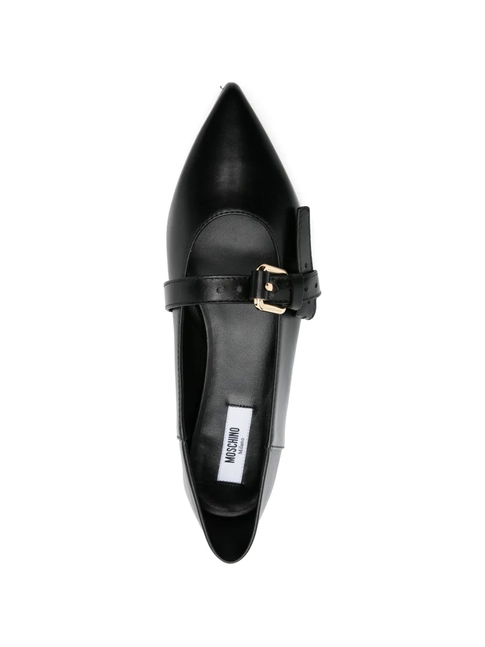 Moschino buckle strap ballet flats Zwart
