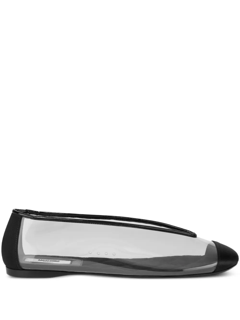 Moschino Semi-sheer Ballet Flats In White