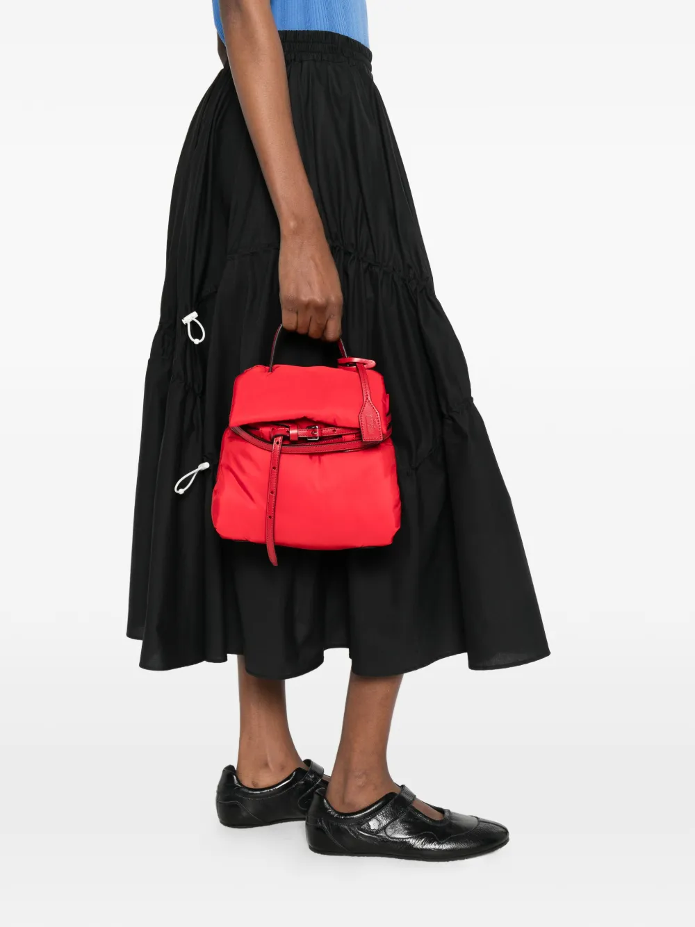 Moschino Tie Me Small Handbag in Red, view 2