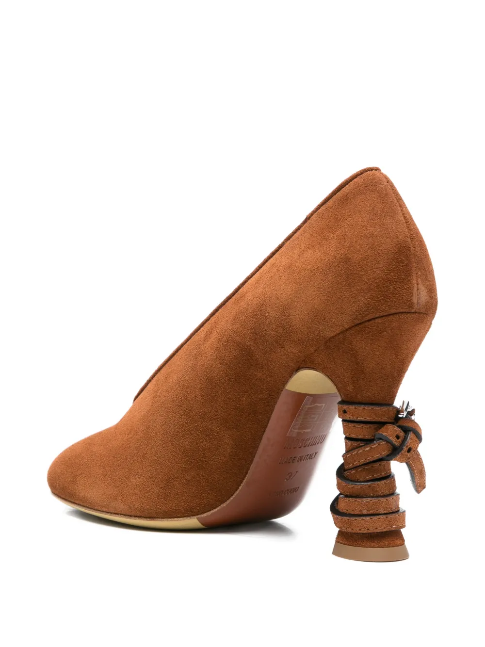 Moschino laced leather pumps Bruin