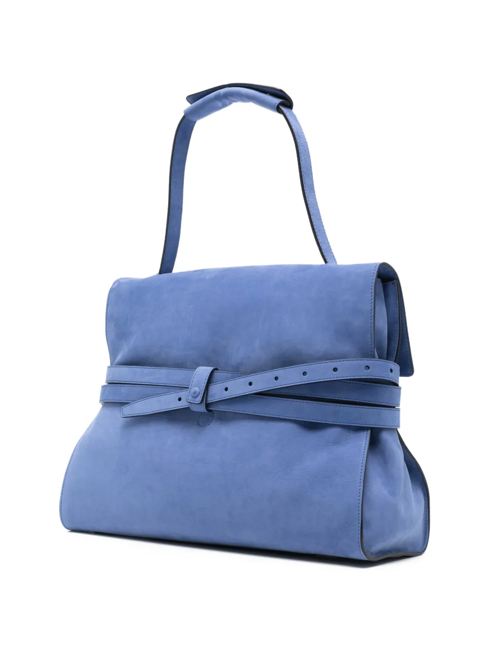 Moschino Schoudertas met logodetail en gesp Blauw