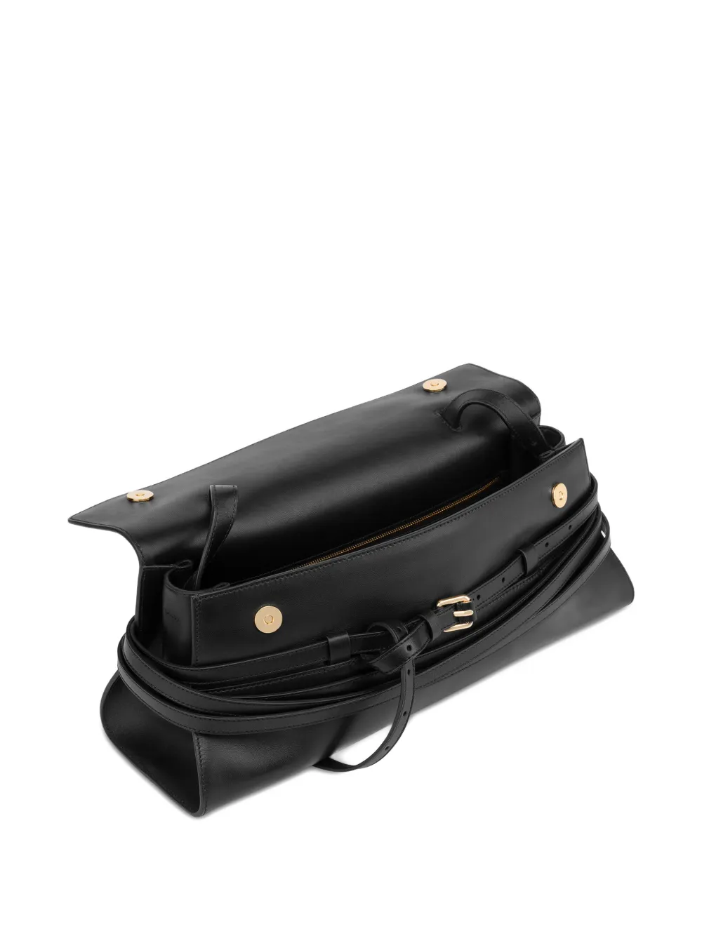 Moschino Tie Me medium suède schoudertas Zwart