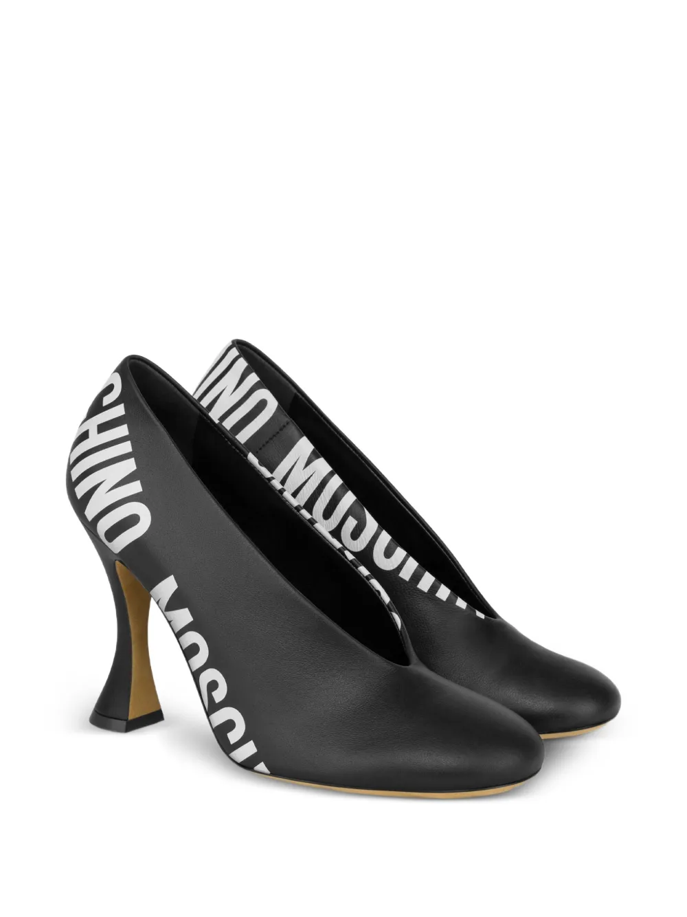 Moschino Pumps met logoprint Zwart