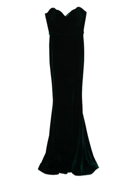 CRISTALLINI Enya sweetheart velvet maxi dress