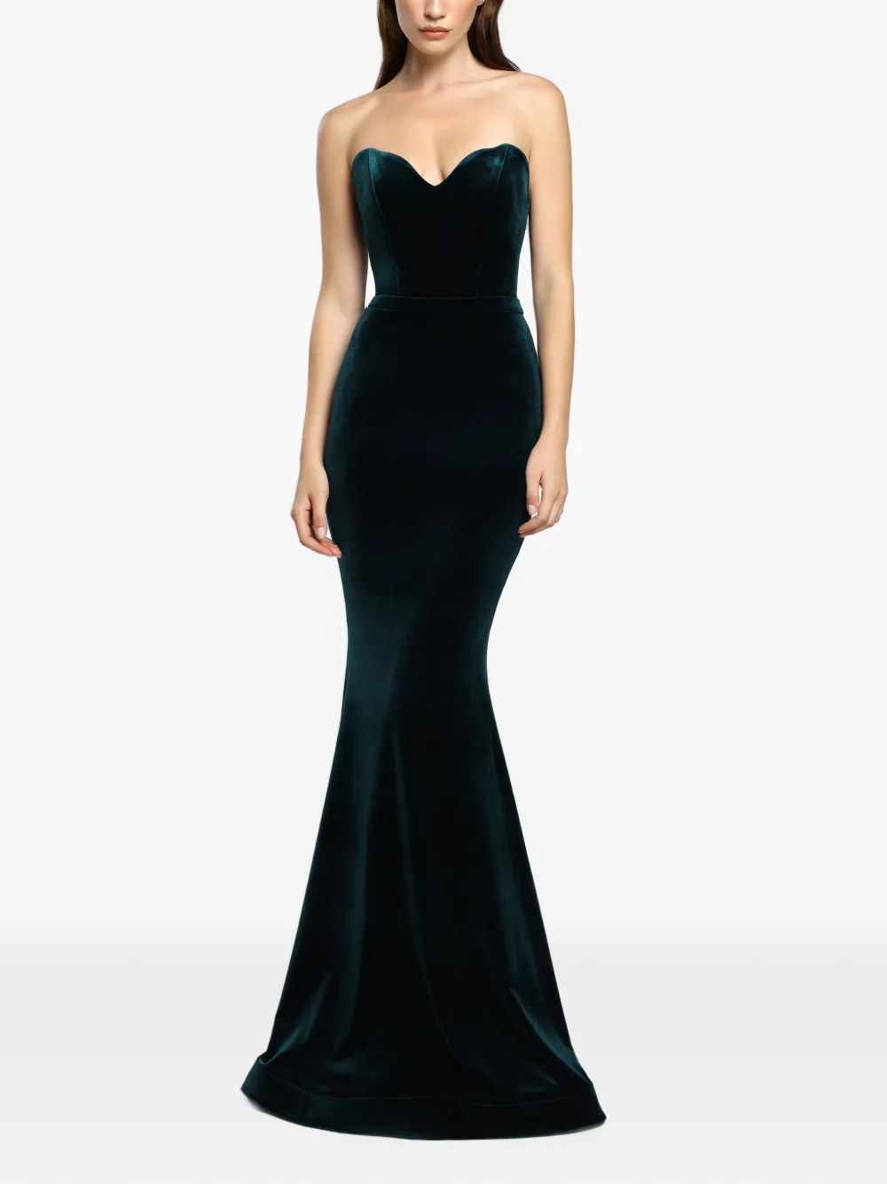 CRISTALLINI Enya sweetheart velvet maxi dress