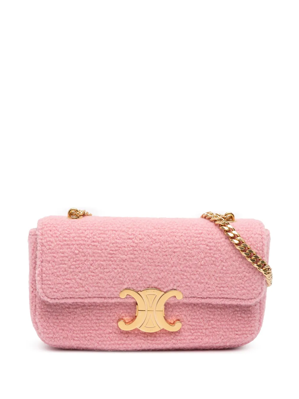 Celine Pre-Owned sac porté épaule Claude Chain en tweed (2022) | rose | Image 1