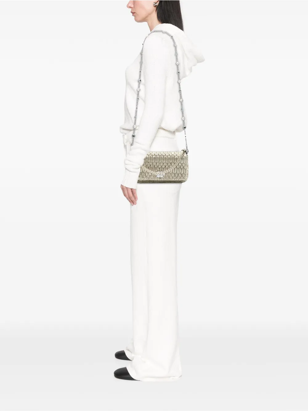 Miu Miu Pre-Owned bolso satchel de piel de napa y matelassé con cristales y cadena 2010-2025 | Estilos de archivo | Image 2