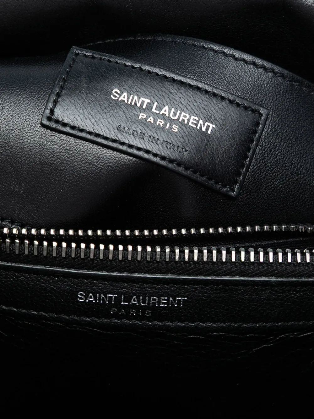 Pre-owned Saint Laurent 2016 Medium Quilted Chevron Sheepskin College Satchel In Black