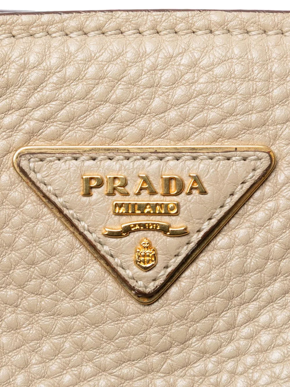 Pre-owned Prada 2000-2025 Vitello Daino Front Pocket Open Convertible Tote Satchel In Brown