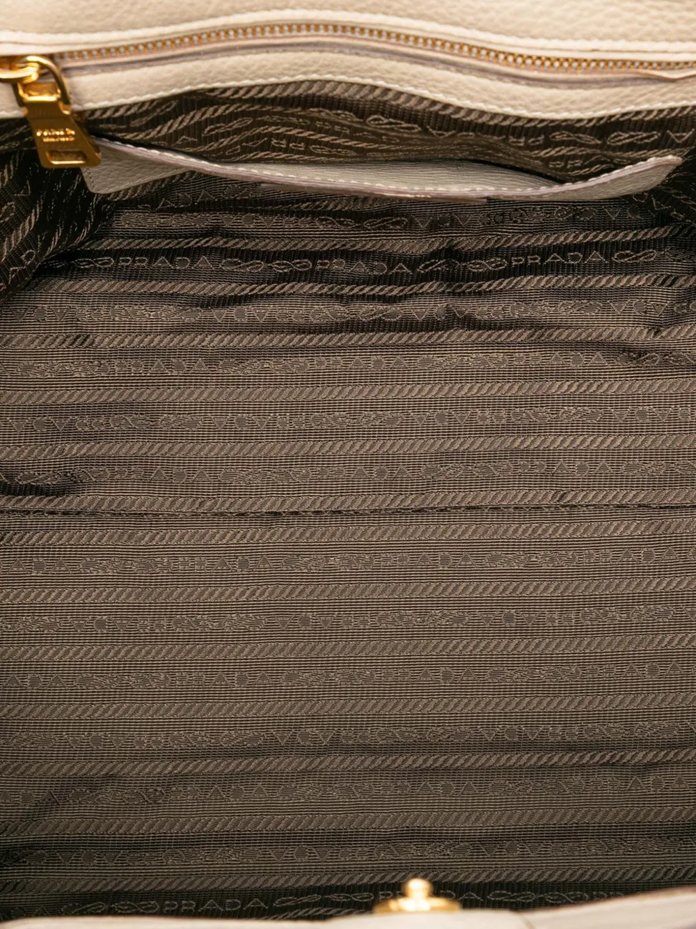 Pre-owned Prada 2000-2025 Vitello Daino Front Pocket Open Convertible Tote Satchel In Brown