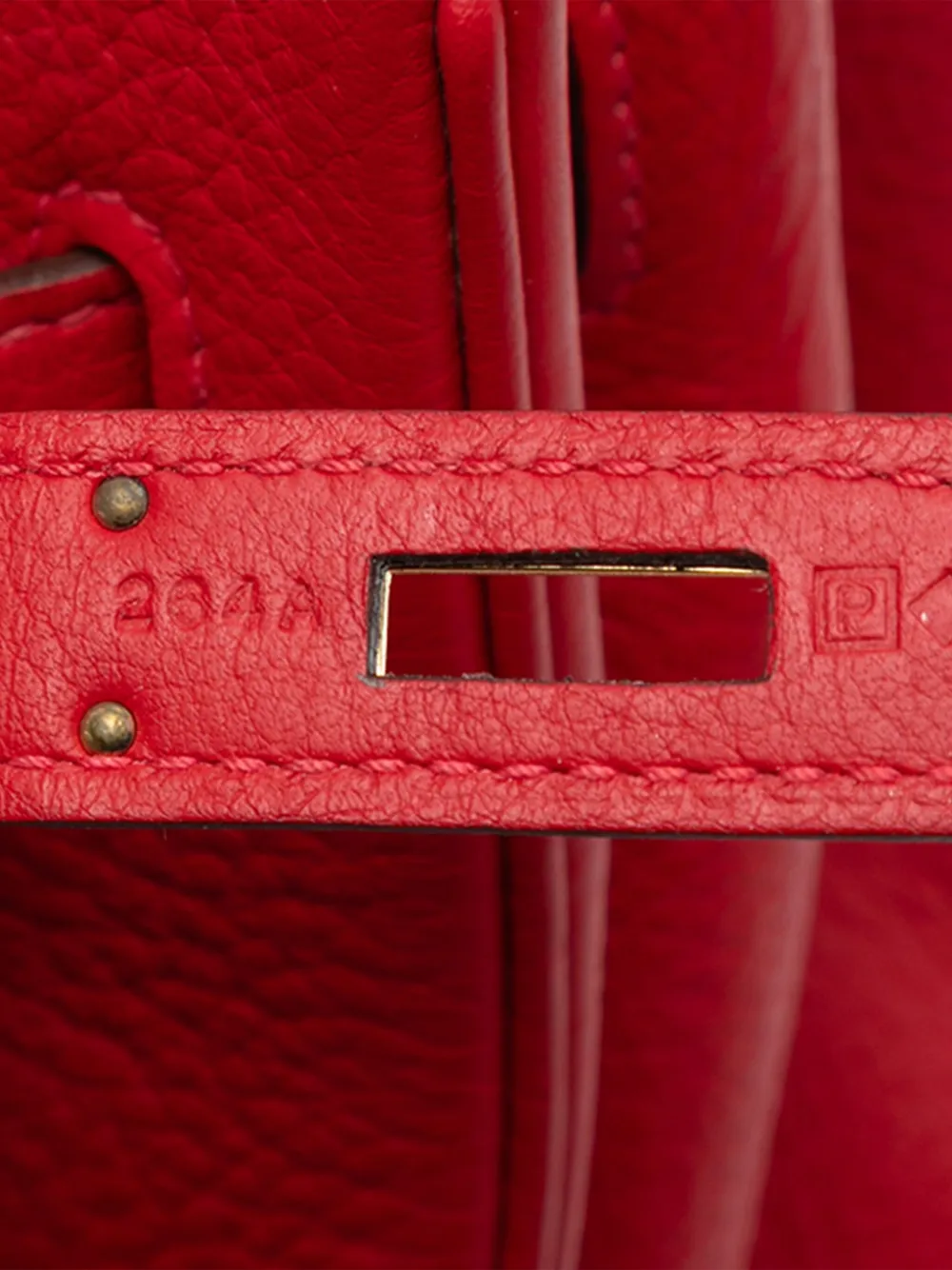 Pre-owned Hermes 2012 Togo Birkin Retourne 35 Handbag In Red