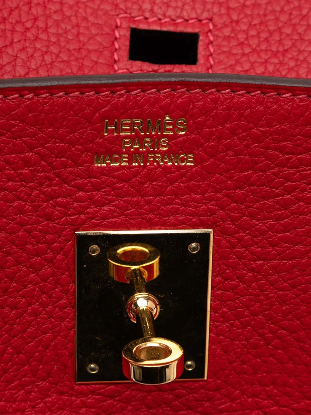 Pre-owned Hermes 2012 Togo Birkin Retourne 35 Handbag In Red