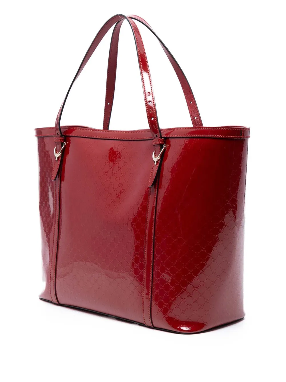 GUCCI Pre-owned 2016-2025 Patent Microssima Nice Tote Bag In Red
