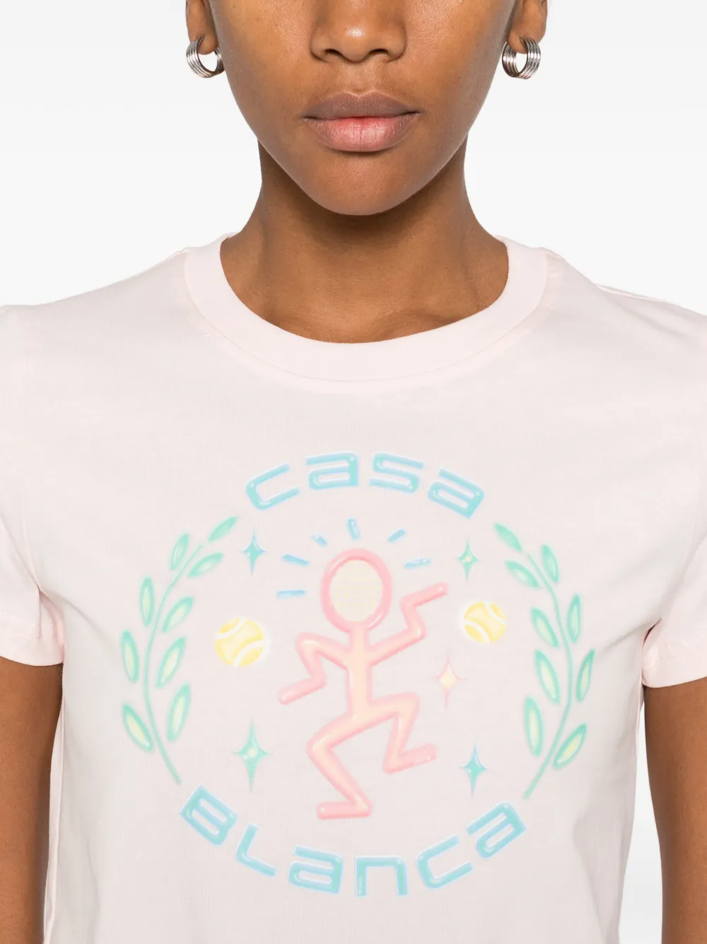 Casablanca T-shirt met logoprint Roze