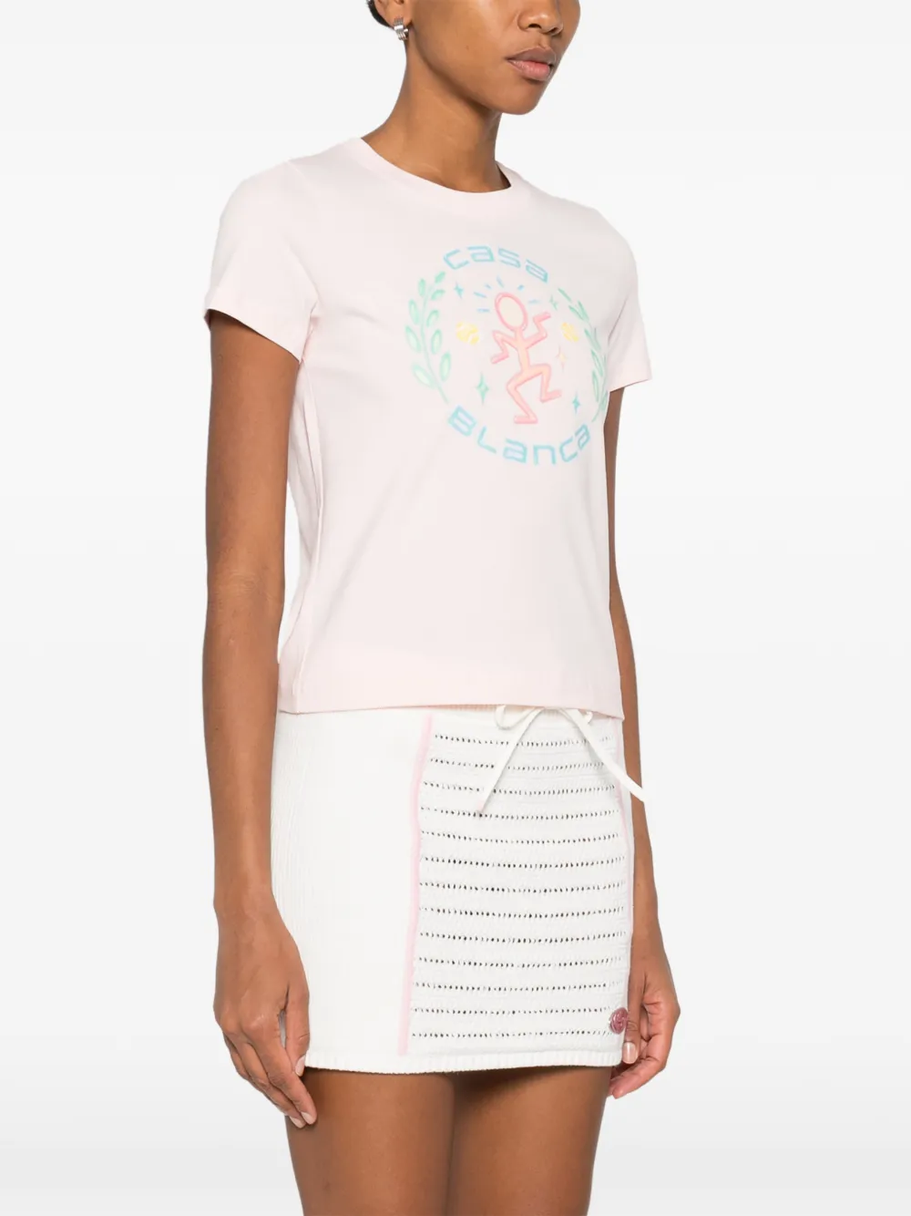 Casablanca T-shirt met logoprint Roze