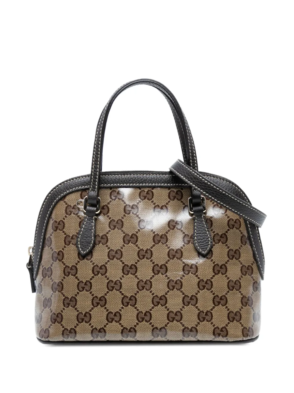 Gucci Pre-Owned 2016-2025 Mini GG Crystal Dome satchel - ブラウン Gucci Pre-Owned 2016-2025 Mini GG Crystal Dome satchel - ブラウン