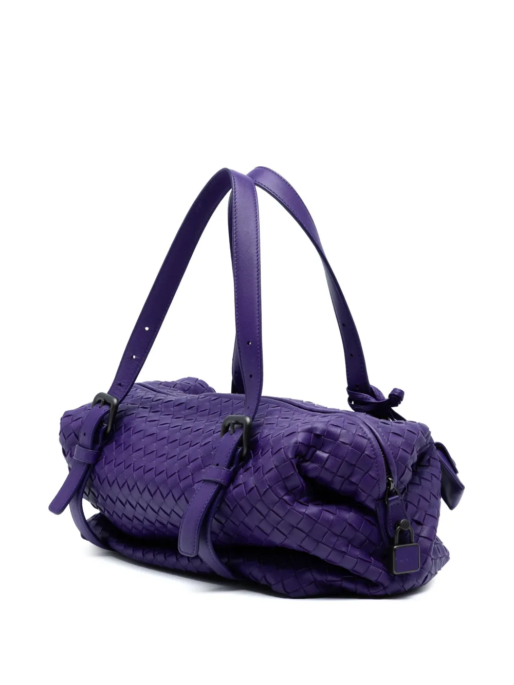 BOTTEGA VENETA Pre-owned 2012-2025 Nappa Intrecciato Montaigne Shoulder Bag In Purple