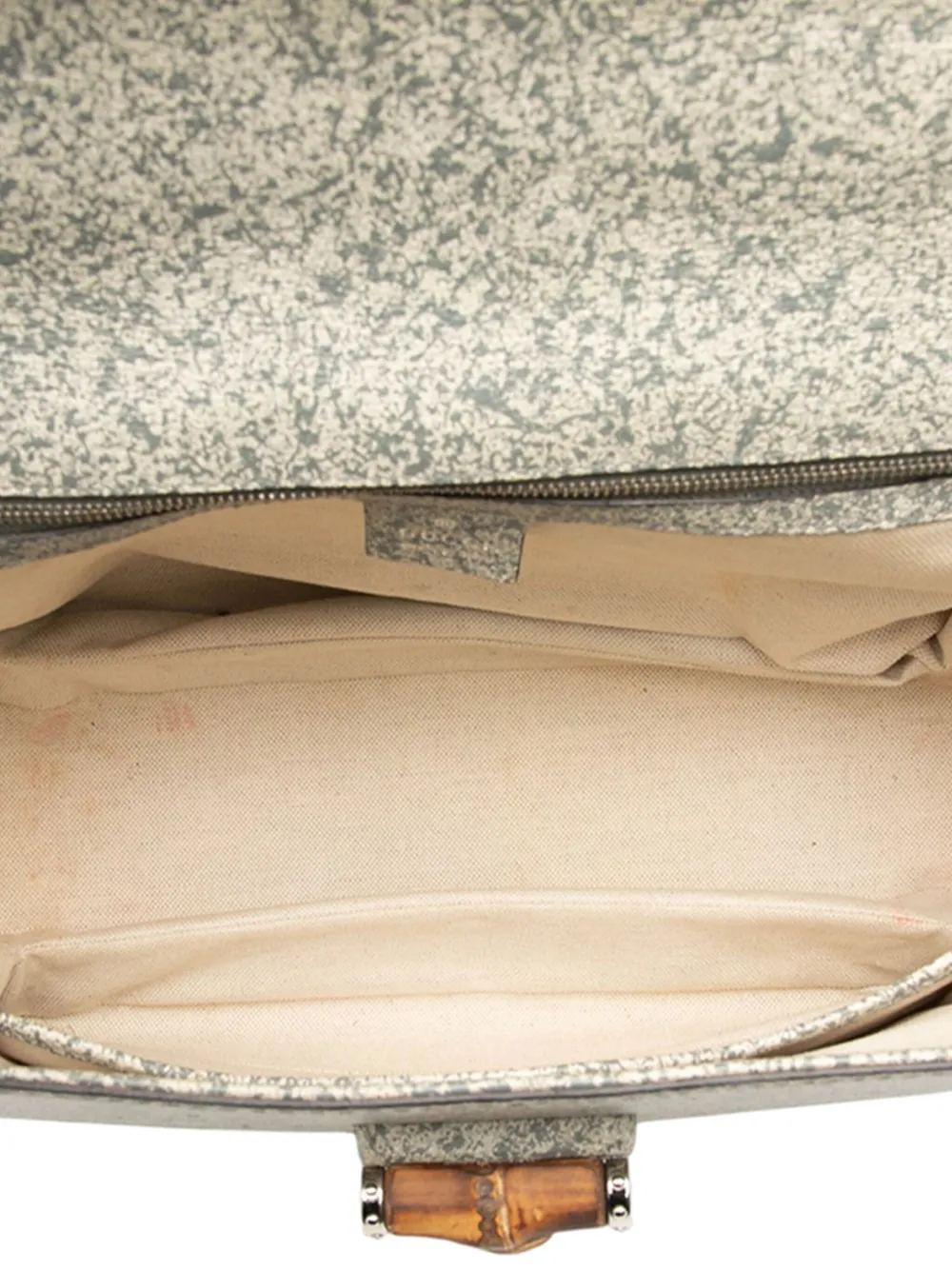2000-2015 Large Speckled Leather New Bamboo Top Handle Bag Satchel