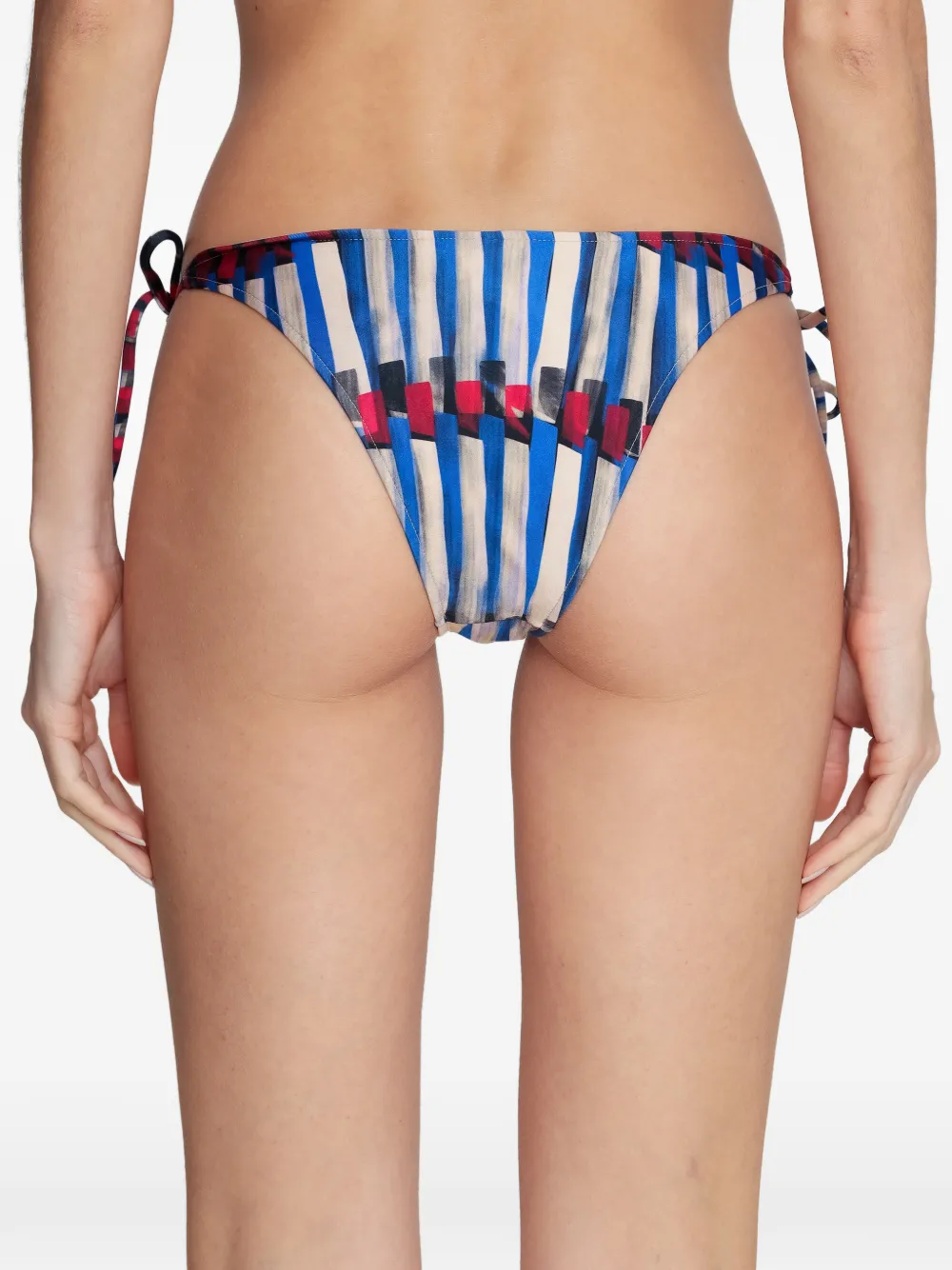 Lygia & Nanny Bikinislip met print en strik Blauw