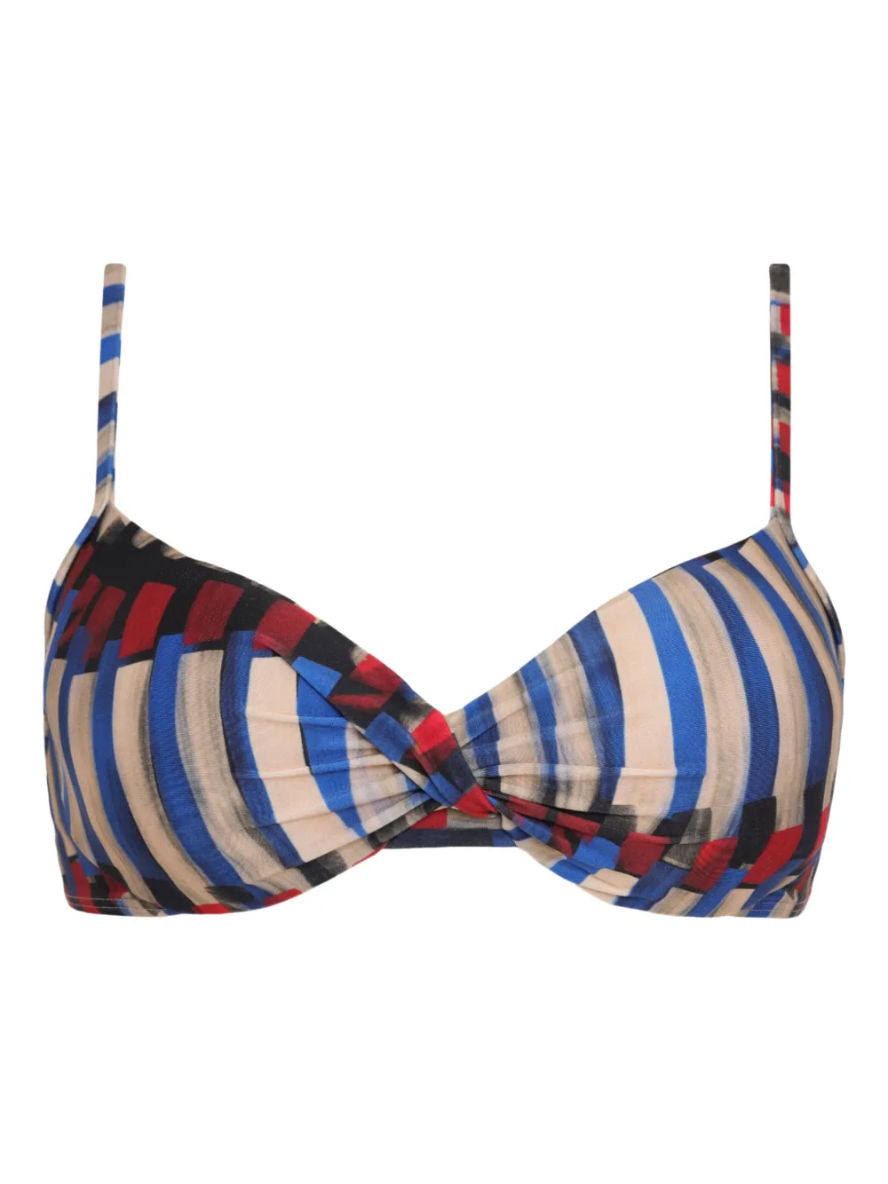 Lygia & Nanny striped twisted bikini top | Blue | Image 1
