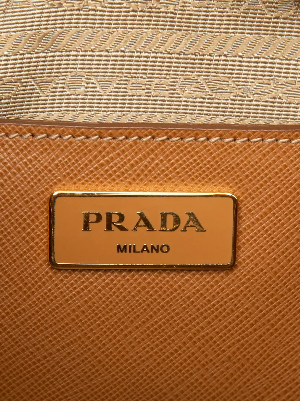 PRADA Pre-owned 2013-2025 Medium Saffiano Lux Open Promenade Satchel In Brown