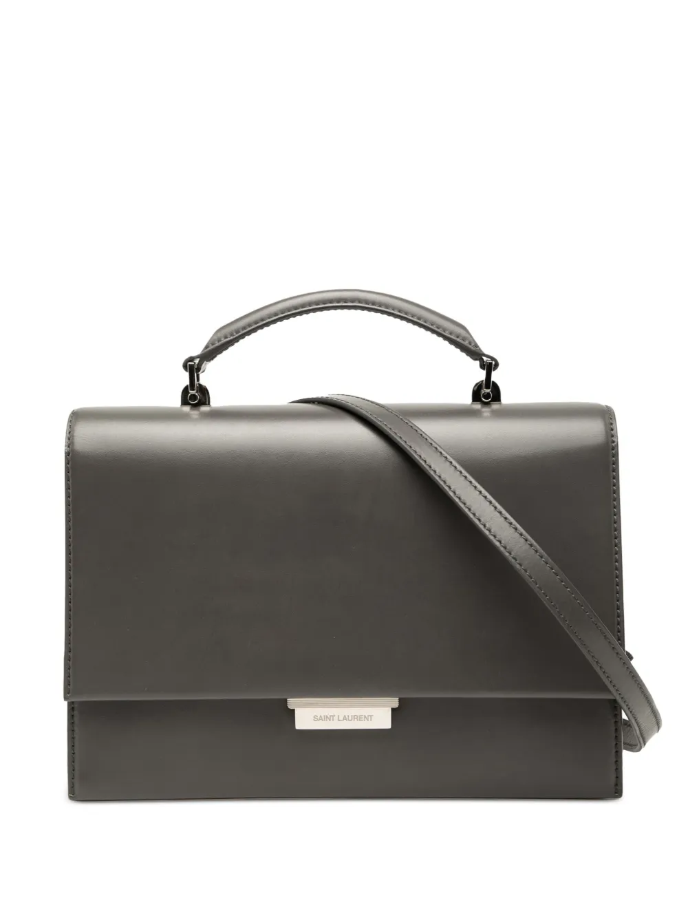Saint Laurent Pre-Owned 2017 Leather Babylone Top Handle Bag satchel | Grey | Image 1