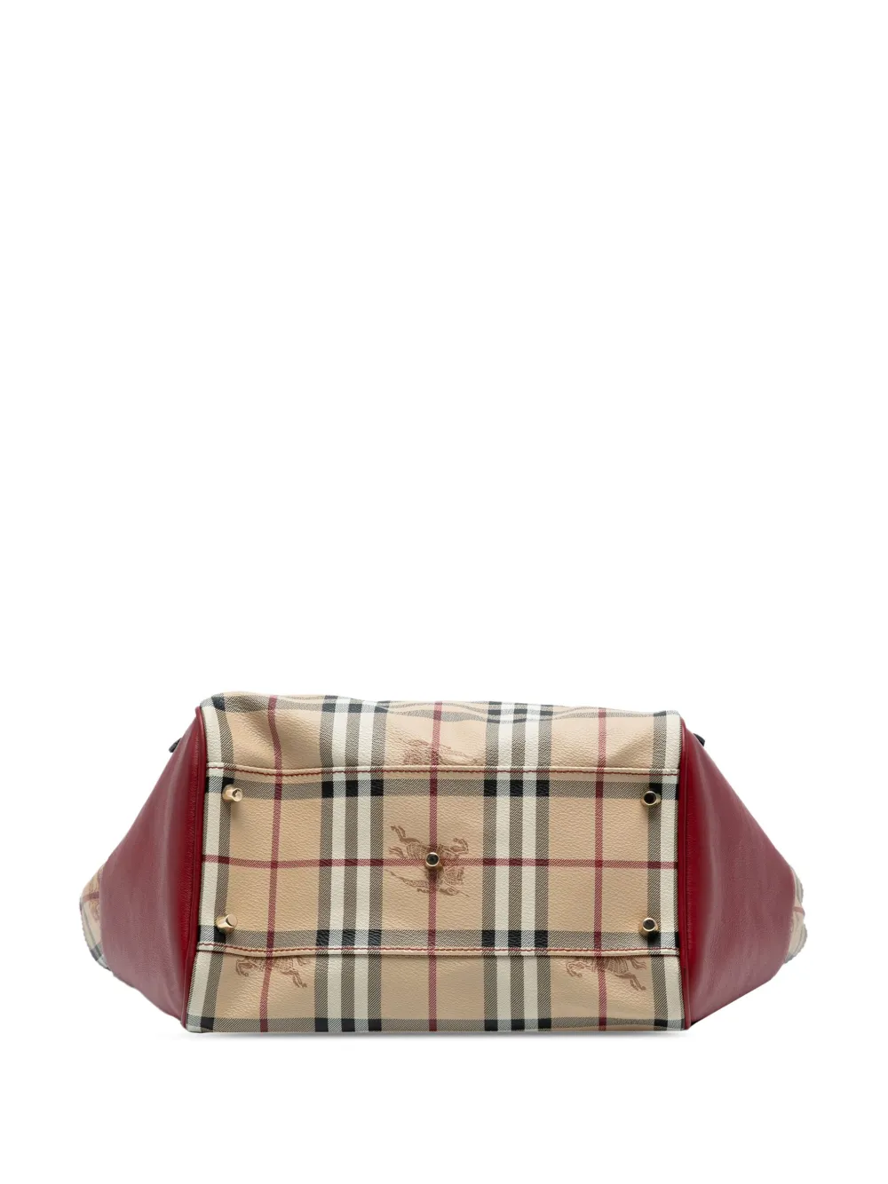 BURBERRY Pre-owned 2000-2017 Small Leather Trimmed Haymarket Check Coated Canvas Canterbury Tote Bag In Brown